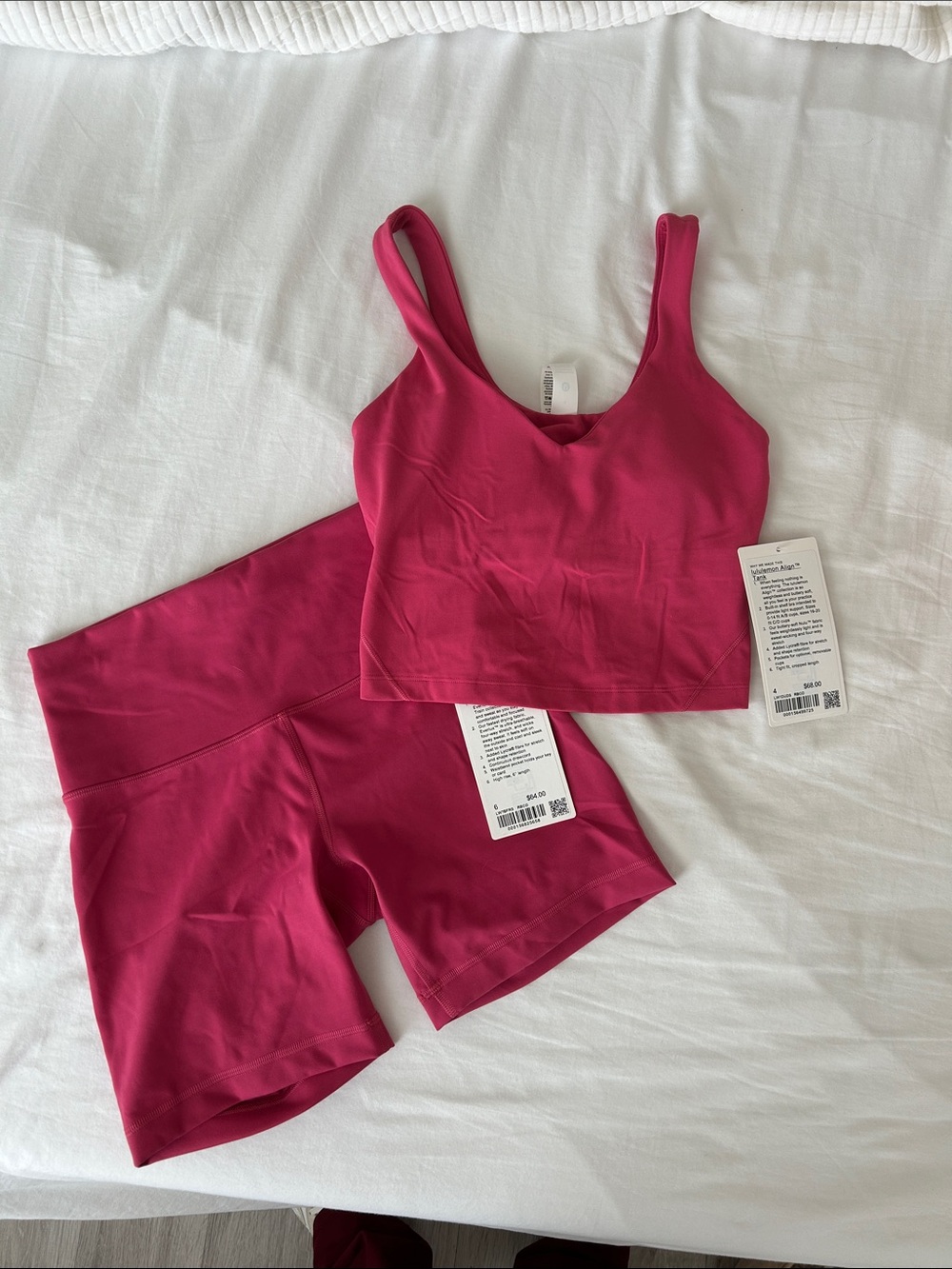 lululemon athletica Scoop Crop Bralette & Bike Shorts Set — Raspberry